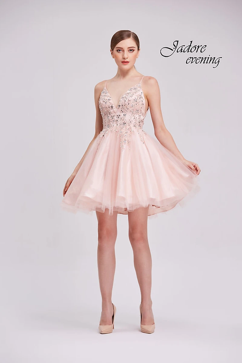 Embellished Bodice Tulle Dress