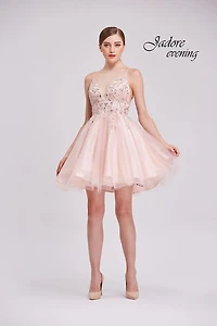 Embellished Bodice Tulle Dress