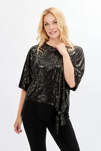 Glimmering Leopard Print Top