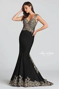 Metallic Lace Trim Gown
