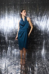 Cowl Neckline Midi Dress