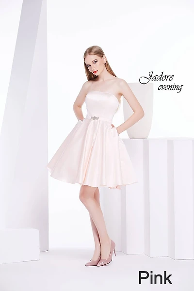Strapless Satin A-line Dress