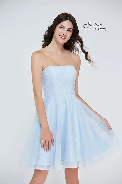 Glitter Strapless Short Dress