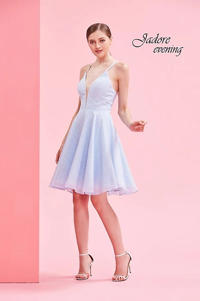 Sparkle Chiffon Tie Back Dress