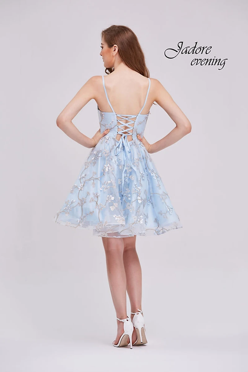 V-Neck Floral Lace Dress