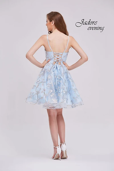 V-Neck Floral Lace Dress