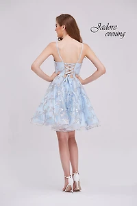 V-Neck Floral Lace Dress