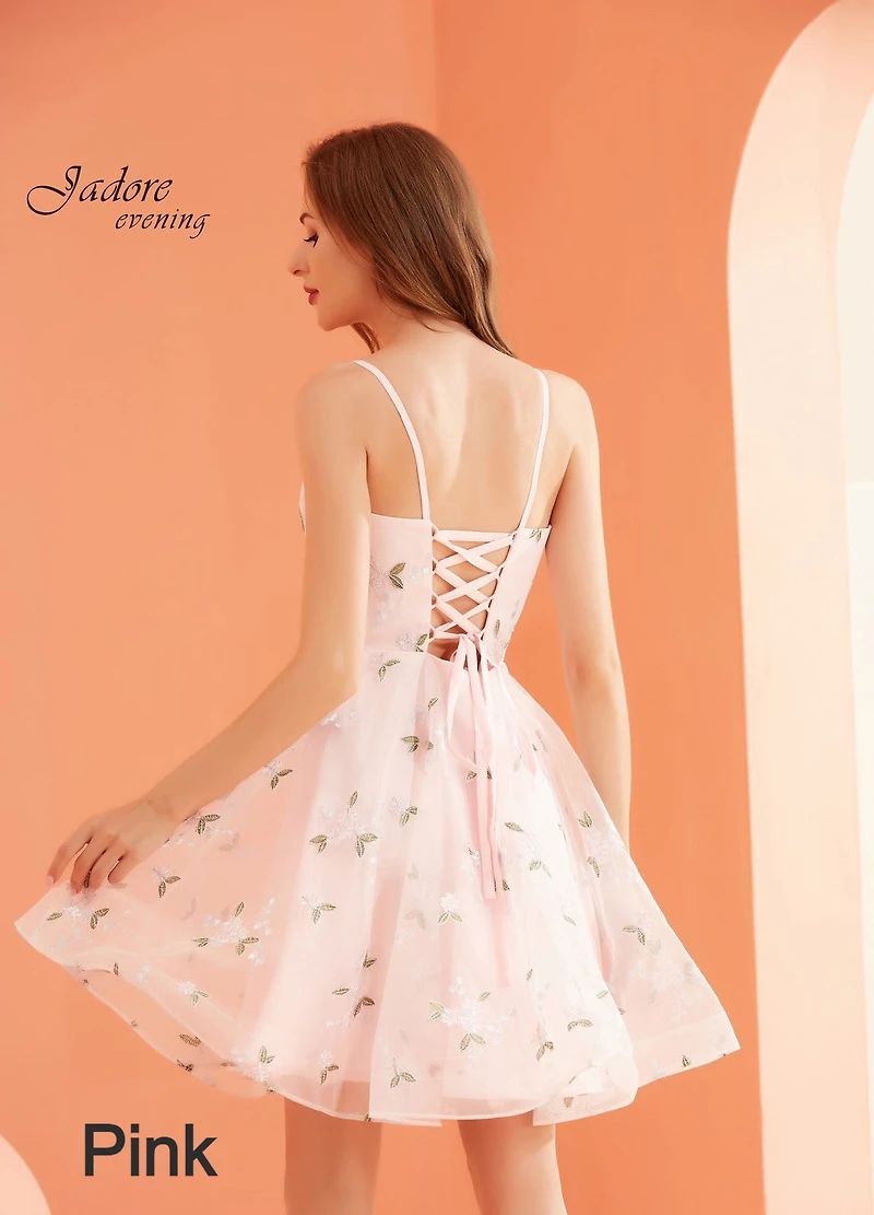 Floral Print Corset Tie Back Dress