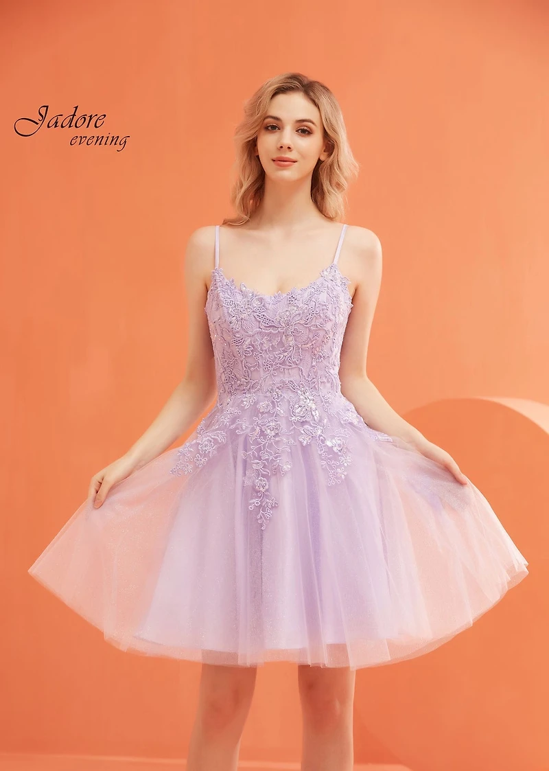 Sparkle Tulle Lace Short Dress