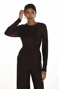 Twisted Waist Glittering Top