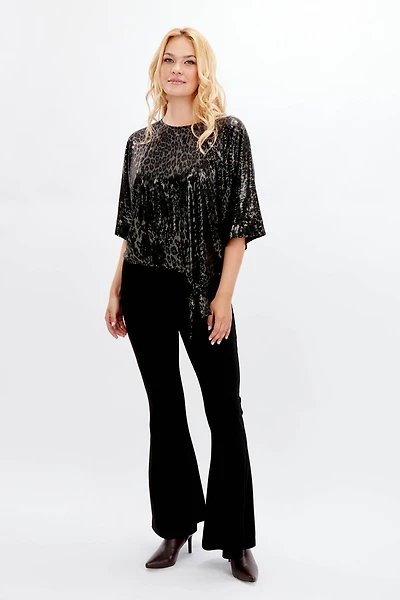 Glimmering Leopard Print Top