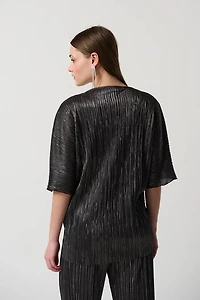 V-Neckline Metallic Top