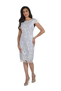 Embroidery Mesh Dress