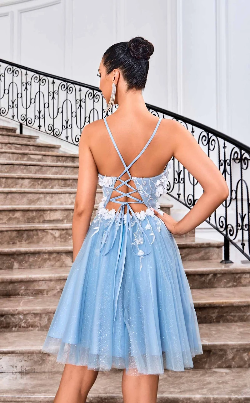 3D Floral Applique Cocktail Dress