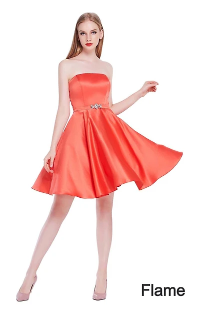 Strapless Satin A-line Dress