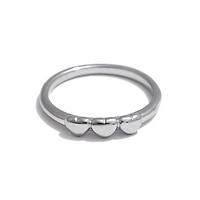 Steel Tri Heart Ring