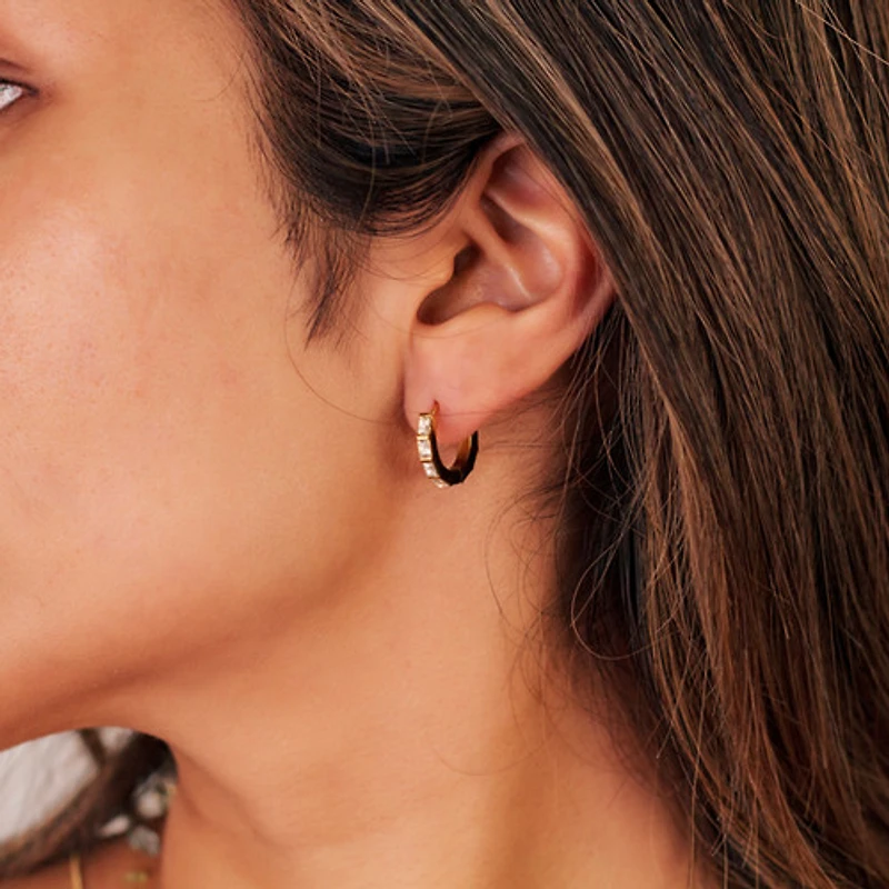 Long Crystal Mini Hoops