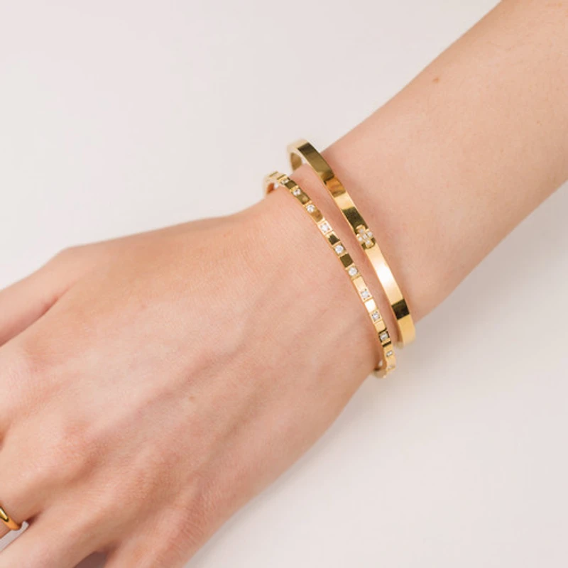 Gem Checkered Bangle Bracelet