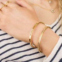 Geometric Gem Bangle Bracelet