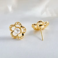 Pearl Flower Studs