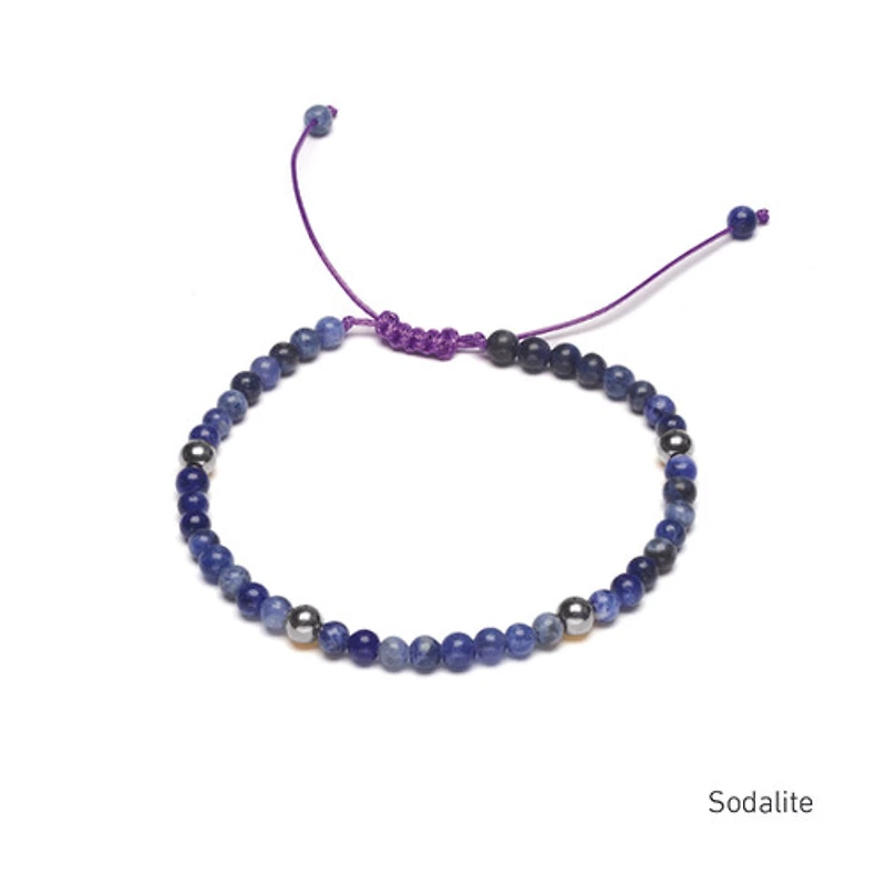 Braided Natural Crystal Bracelet (Depth of Blue)