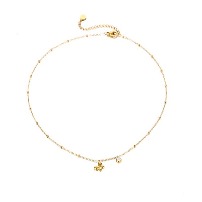 Gold Butterfly Gem Necklace