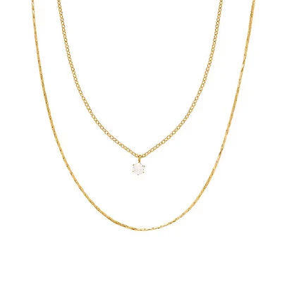 Gold Layered Gem Necklace