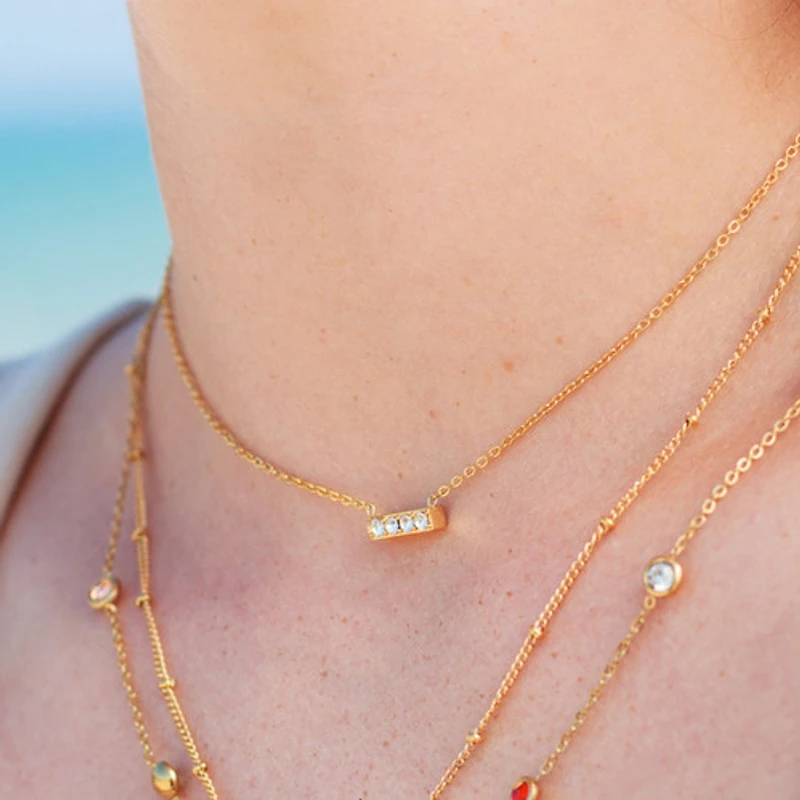 Mini Crystal Bar Necklace