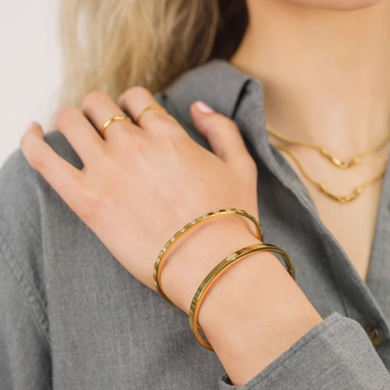 Gem Checkered Bangle Bracelet