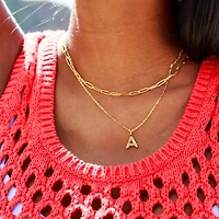 Patterned Initial Necklace (A-N)