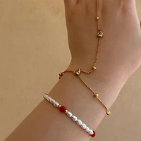 Agate Pearl Chain Bracelet