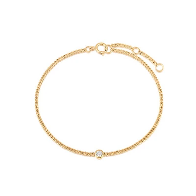 14k Diamond Pendant Bracelet