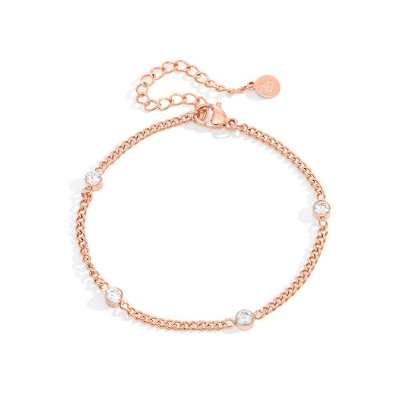 Rose Gold Gem Chain Bracelet