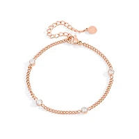 Rose Gold Gem Chain Bracelet