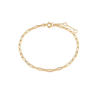14K Paperclip Chain Bracelet
