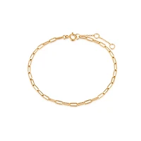 14K Paperclip Chain Bracelet