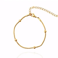 Gold Beaded Skinny Chain Bracelet