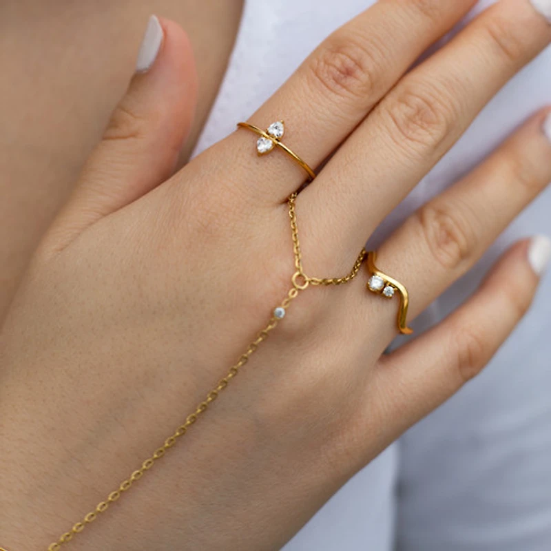 Dual Gem Wave Ring