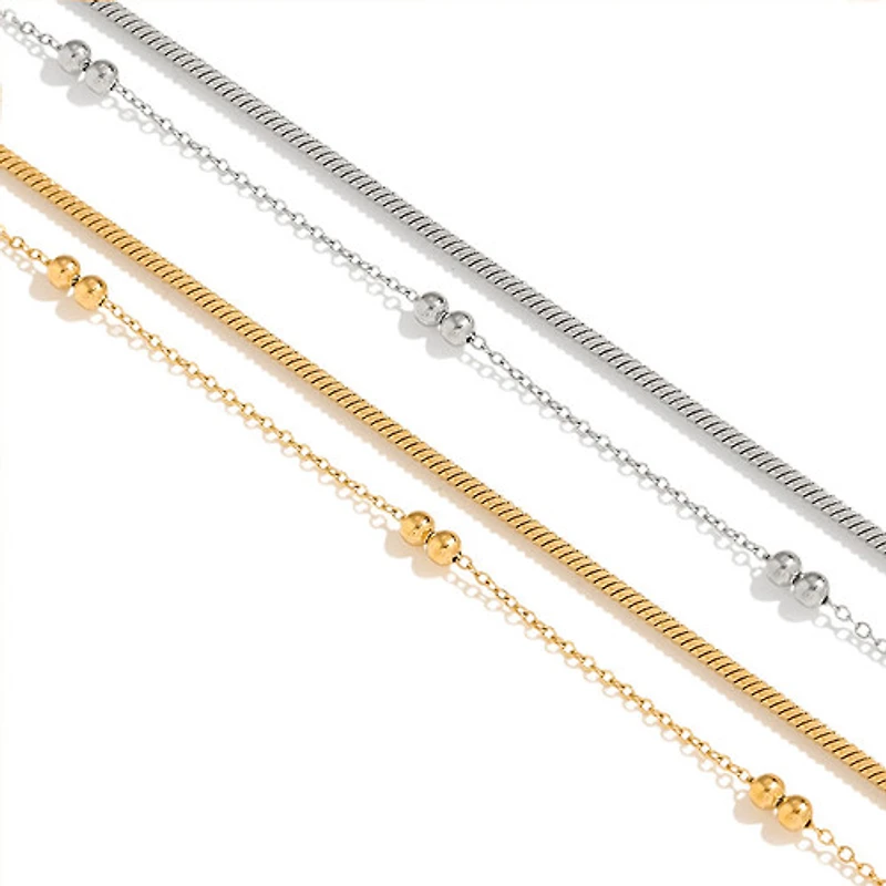 Duo Beads Layered Necklace