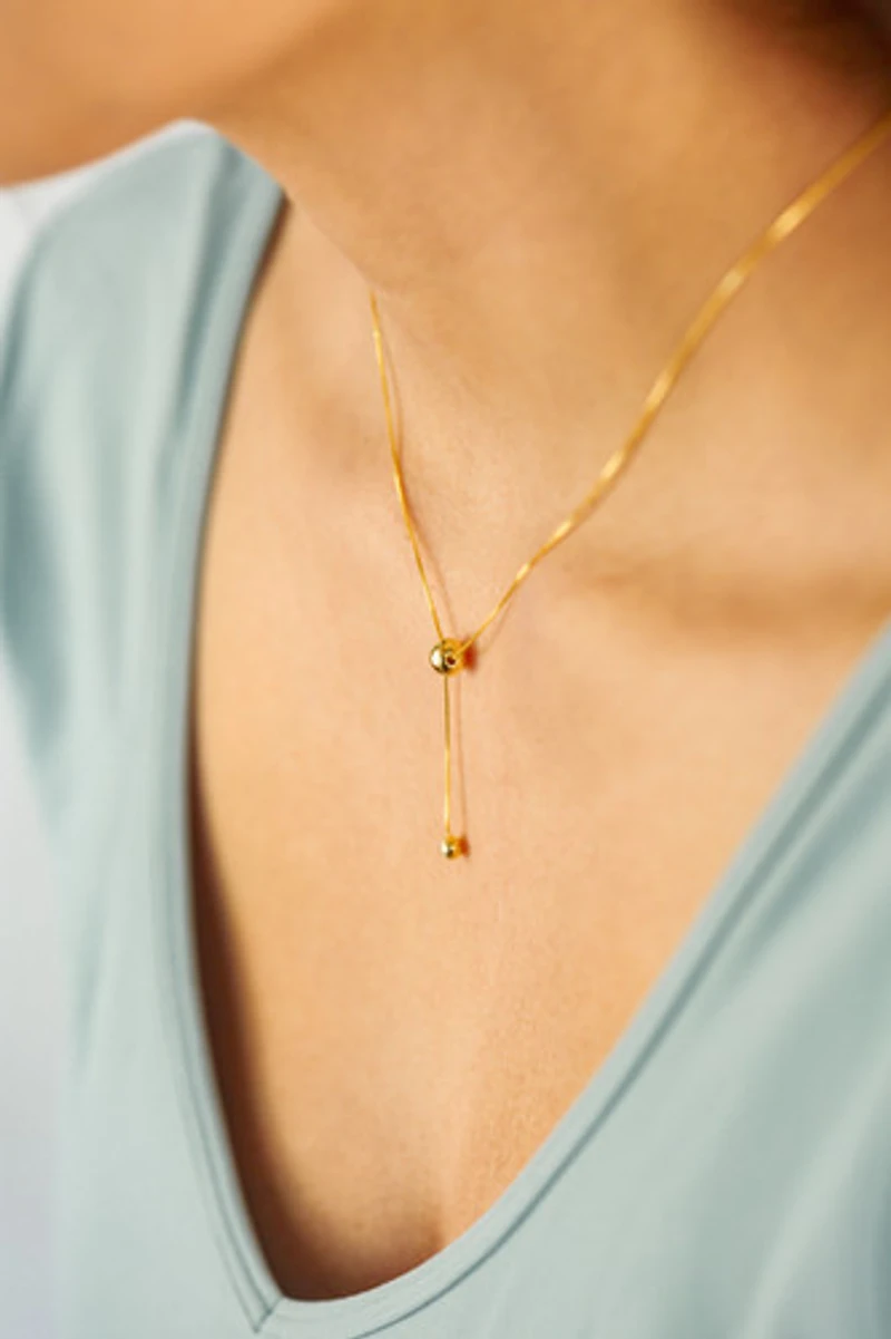 Gold Ball Pendant Necklace