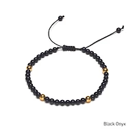 Braided Natural Crystal Bracelet (Classic Black & White)