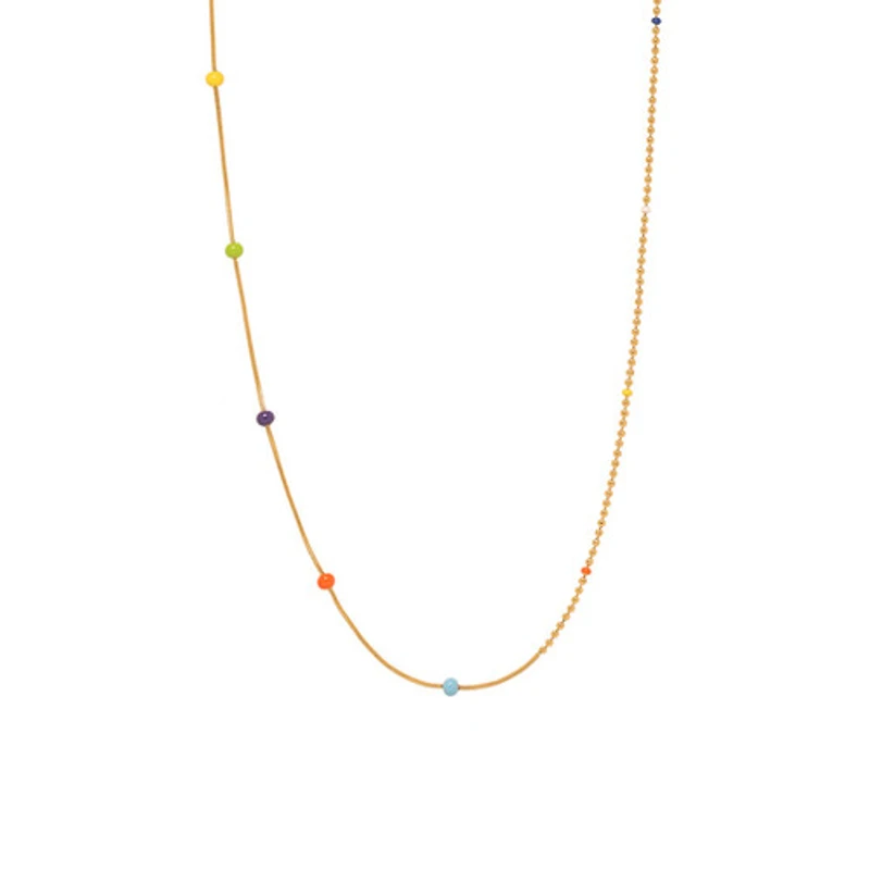Multi Enamel Asymmetrical Necklace