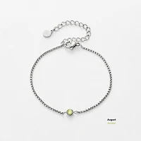 Steel Birthstone Bracelet