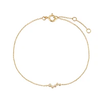 14k Solid Gold Wavy Diamond Bracelet
