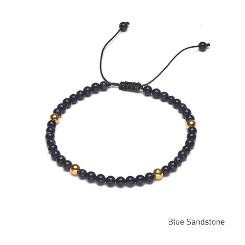 Braided Natural Crystal Bracelet (Depth of Blue)