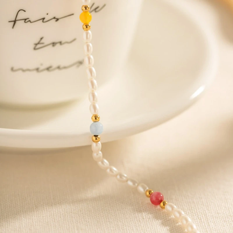 Pearl and Crystal Anklet