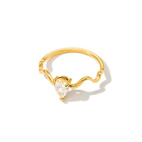 Waved Gem Ring