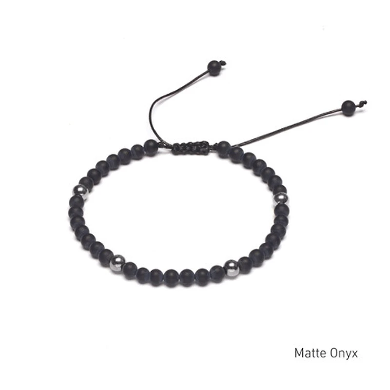 Braided Natural Crystal Bracelet (Classic Black & White)