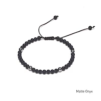 Braided Natural Crystal Bracelet (Classic Black & White)