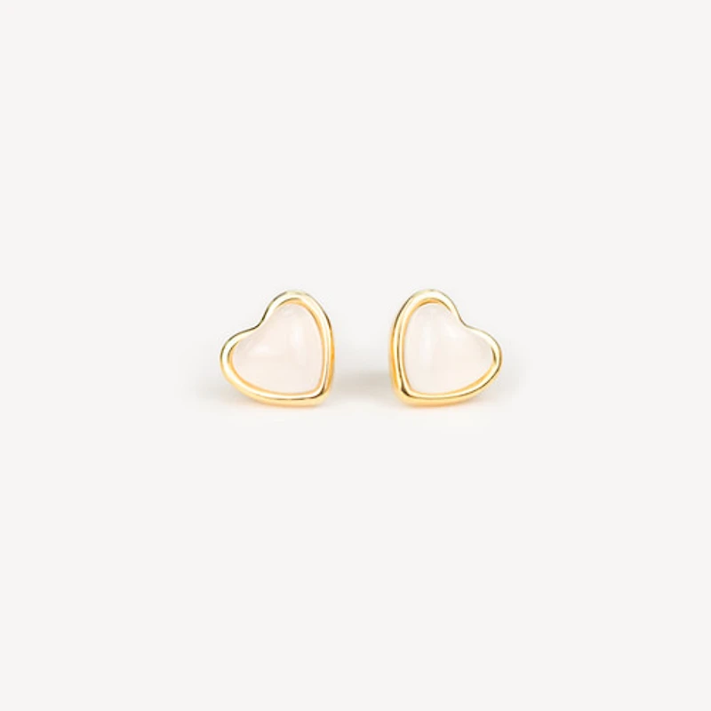 Stone Heart Studs
